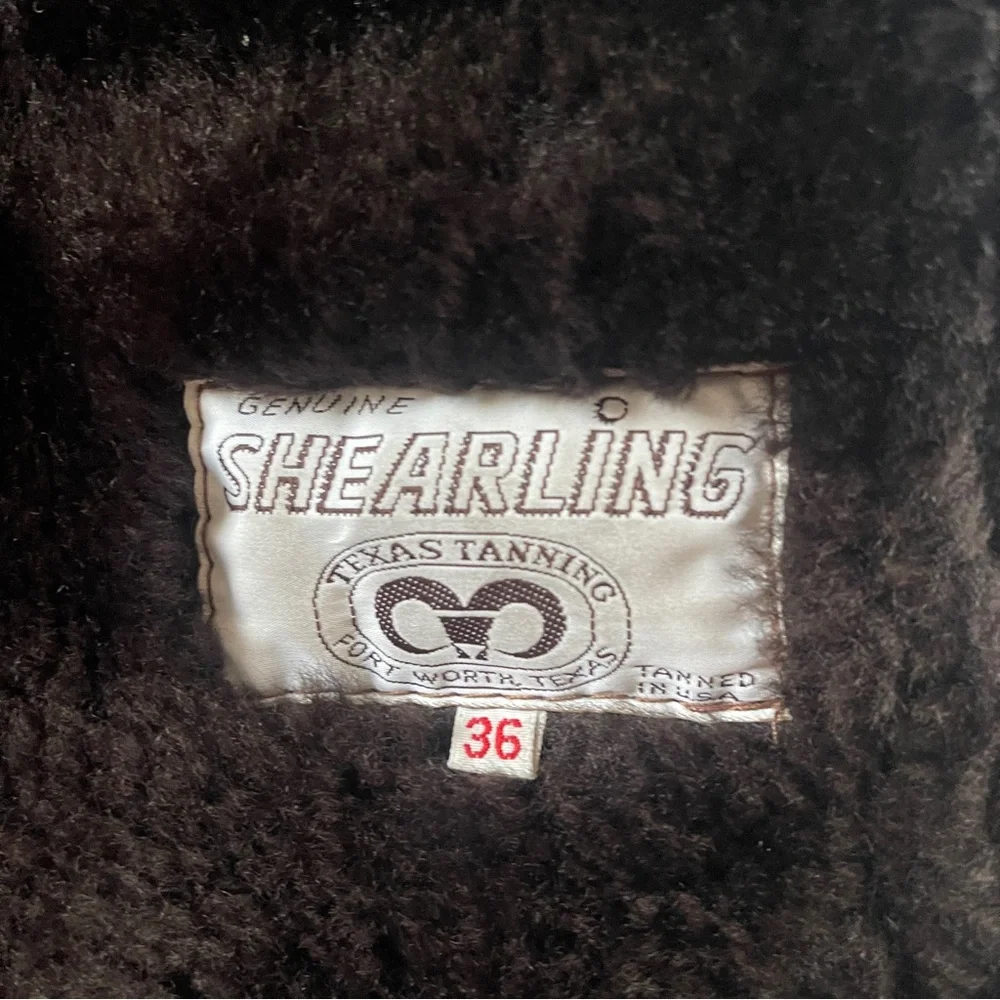Texas Tanning Men's Brown Genuine Shearling Coat size 36 - Picture 4 of 7